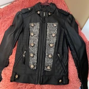 Buckle Black Noir faux leather jacket